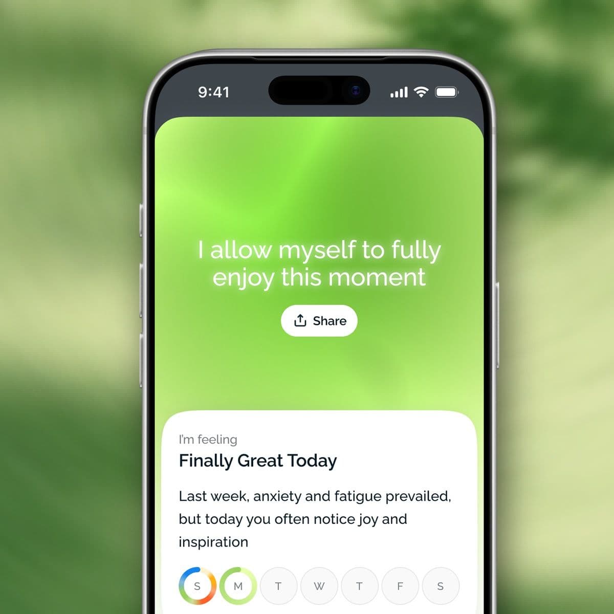 Dzeny app on a phone — support for anxiety